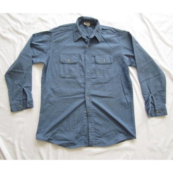Vtg Men Five Brothers Cotton Button Long Sleeve Shirt Sz LT (Made in USA) MT106 - Picture 1 of 10